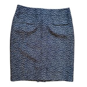 Ann Taylor Skirt Patterned Pencil Skirt Brown Tan Midi Sz 10